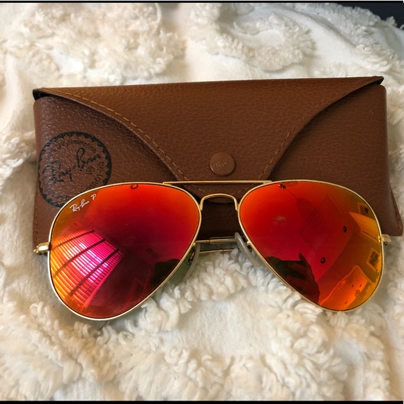 Ray-Ban Accessories - Rayban polarized orange flash aviators
